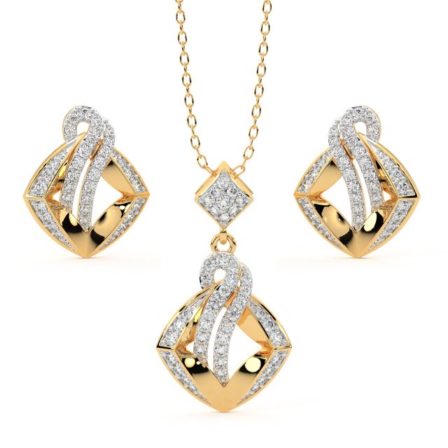 Stroud Round Diamond Pendant Set